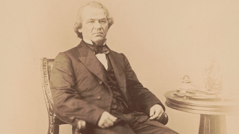 This 1866 photo made available by the U.S. Library of Congress shows President Andrew Johnson in Washington. Johnson, a Democrat, became vice president under Republican Abraham Lincoln on a unity ticket elected amid the Civil War in 1864. He became president after Lincoln...s assassination in April 1865. (A. Gardner/Library of Congress via AP)