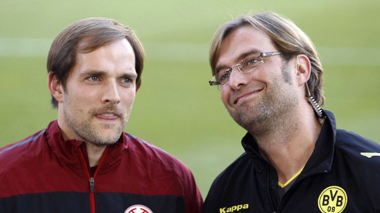 Thomas Tuchel a Jurgen Klopp, tehdejší trenér Borussie Dortmund, v roce 2010. Obr: Reuters