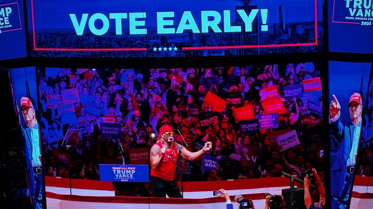 Donald Trump pořádá shromáždění v newyorské Madison Square Garden