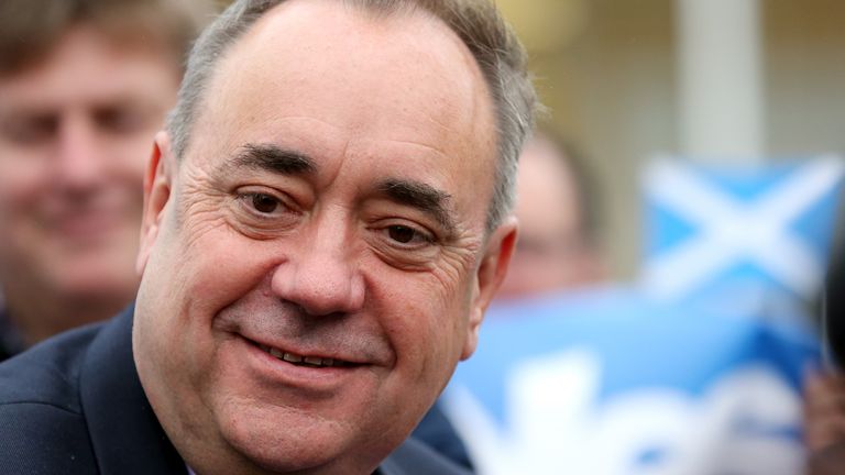 Alex Salmond na snímku během kampaně referenda o nezávislosti v roce 2014. Obrázek: AP Photo/Scott Heppell