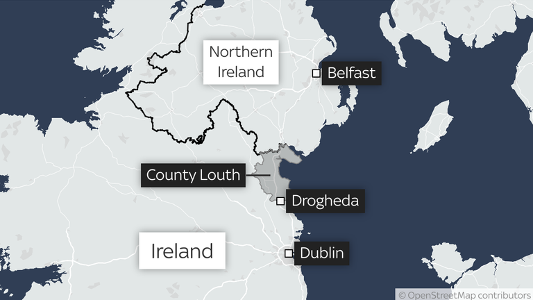 Mapa ukazující umístění Drogheda, County Louth