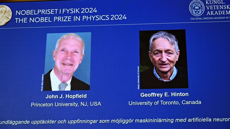 John J Hopfield a Geoffrey E Hinton jsou oceněni letošní Nobelovou cenou za fyziku.  Snímek: Reuters