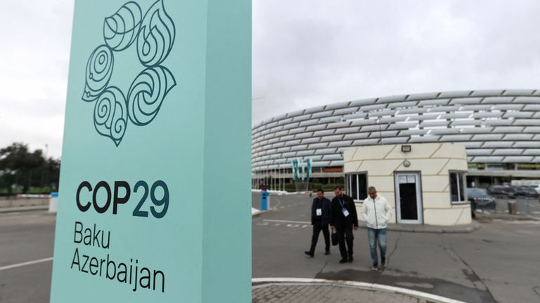 Olympijský stadion v Baku bude hostit konferenci COP29.   Snímek: Reuters