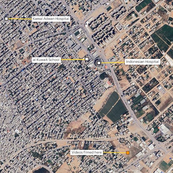 Map shows the locations of Mohammed and his family on 22 October