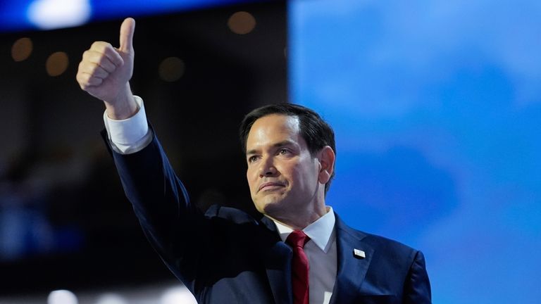 Senátor Marco Rubio, R-Fla., hovoří během republikánského národního shromáždění úterý 16. července 2024 v Milwaukee. (AP Photo/Paul Sancya)