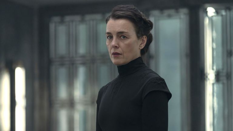 Olivia Williams jako Ctihodná matka Tula Harkonnen ve filmu Duna - Proroctví. Obrázek: HBO/ Sky Atlantic