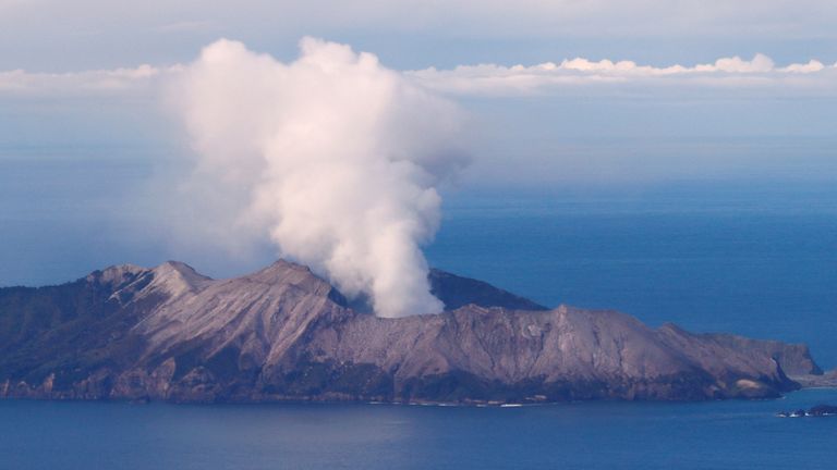 Sopka White Island na Novém Zélandu