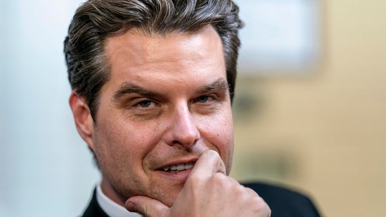 FILE...Rep. Matt Gaetz, R-Fla., vystupuje před sněmovním výborem v Capitolu ve Washingtonu, pátek 22. září 2023. (AP Photo/J. Scott Applewhite, File)