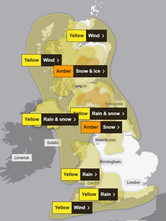 Varování na místě. Obrázek: Met Office