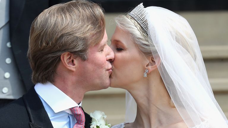 Thomas Kingston a lady Gabriella Windsor v den jejich svatby. Obrázek: PA