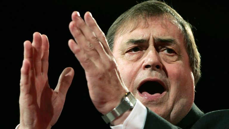 Prescott makes a speech at the Labour Party Conference in 2005. pic: AP/Kirsty Wigglesworth