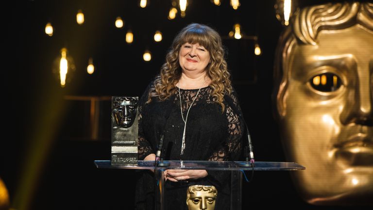 Handout photo issued by Bafta of Janey Godley at the Bafta Scotland awards. Sex Education star Ncuti Gatwar and actress Glenda Jackson are among those to be honoured at a special socially-distanced Bafta Scotland night.