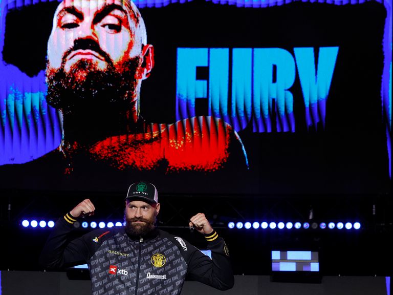 Box – Oleksandr Usyk vs. Tyson Fury – Světový titul v těžké váze – Velké přílety – Rijád, Saúdská Arábie – 17. prosince 2024 Tyson Fury během velkých příletů Akční snímky přes Reuters/Andrew Couldridge