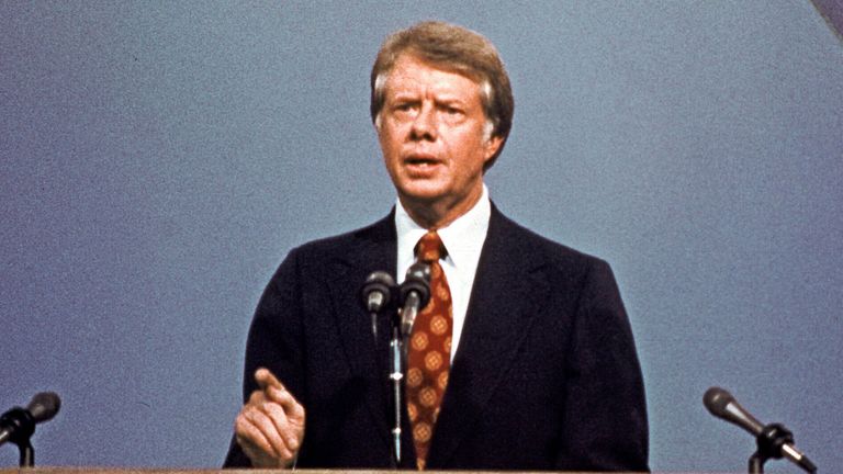 Jimmy Carter na snímku v New Yorku v roce 1976. Soubor obr.: AP