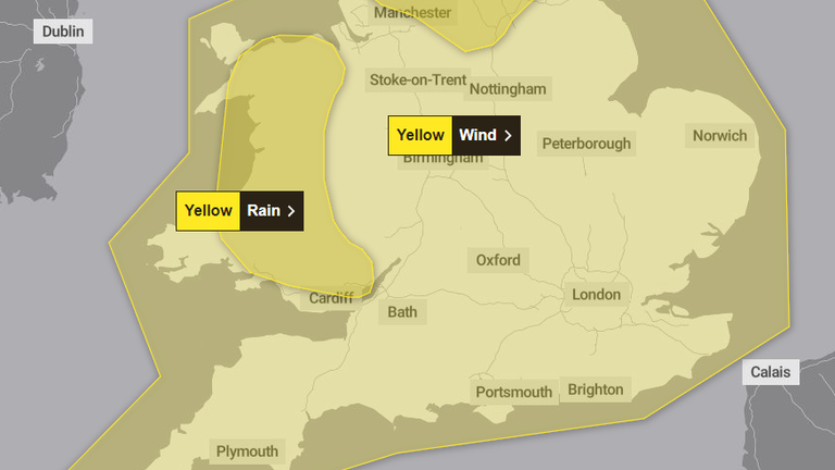 Varování Met Office před deštěm ve Walesu 1. ledna