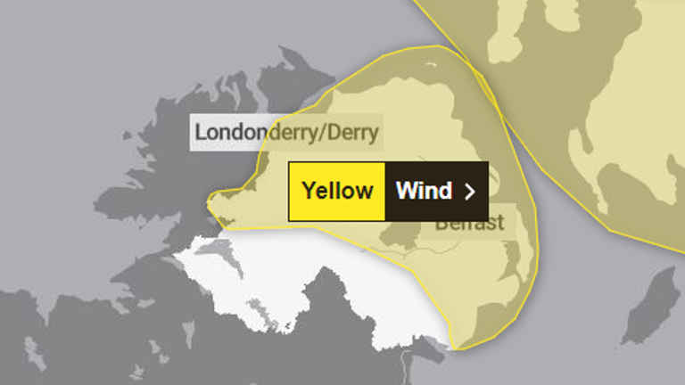 Žluté varování Met Office před větrem 1. ledna.