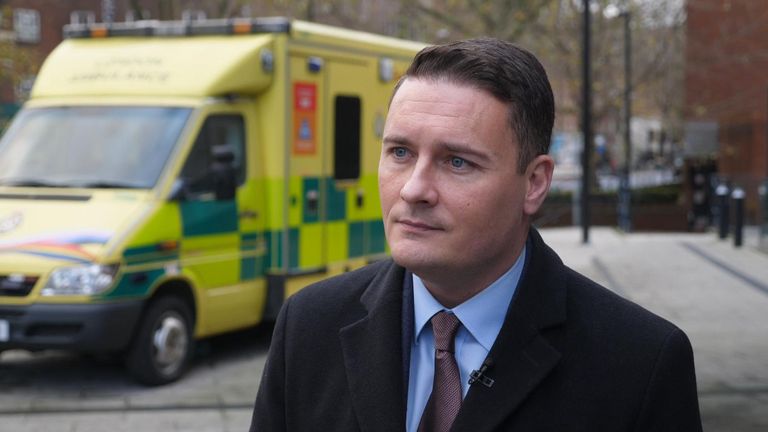 Wes Streeting mluví pro Sky News.