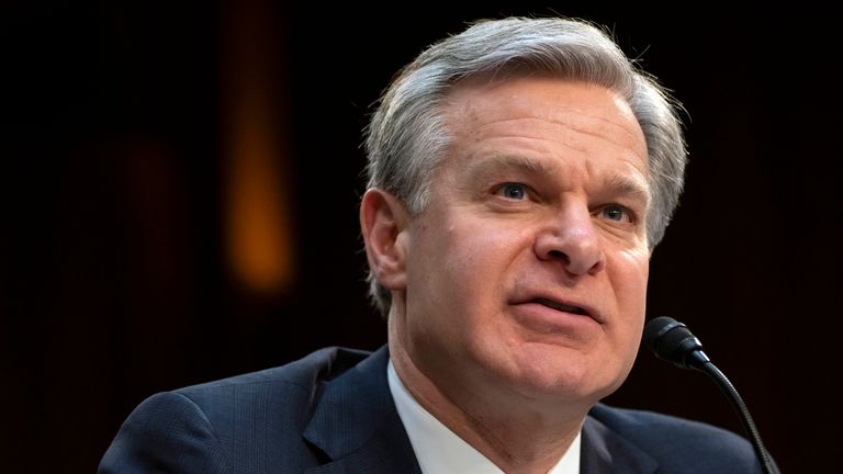 Ředitel FBI Christopher Wray hovořil začátkem tohoto roku na slyšení Senátu.  Pic: Ap