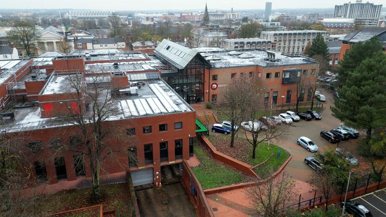 Obrázek dronu Leicester Crown Court 