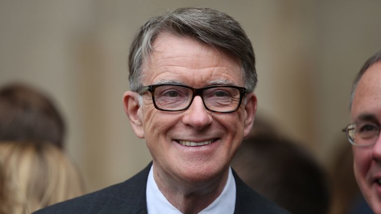 Lord Mandelson. Pic: Pa