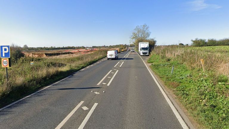 A47 východně od Norwiche v Norfolku, kterou bojovníci šli k Nejvyššímu soudu, aby zastavili vládní plán zlepšení. Obrázek: Google Street View