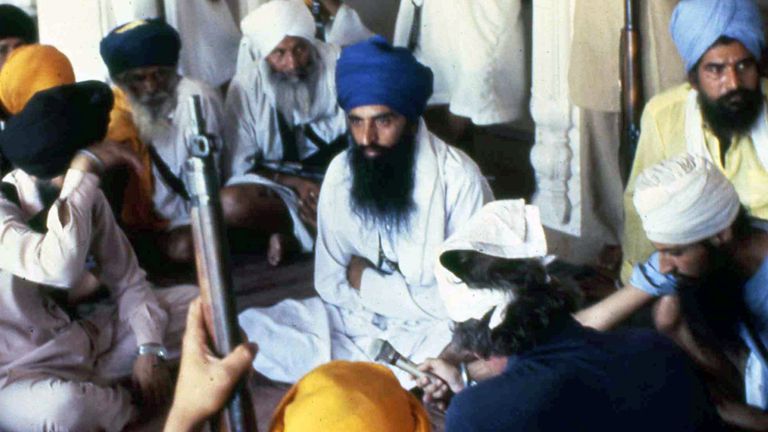 Jarnail Singh Bhindranwale v Amritsaru v dubnu 1984. Obr: AP