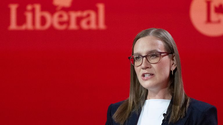 Karina Gould hovoří během debaty vedení liberální strany v Montrealu v únoru. Pic: Ap