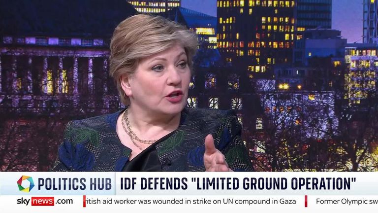 Dame Emily Thornberry MP sdílí své myšlenky na izraelskou vojenskou akci v Gaze na politickém centru se Sophy Ridge