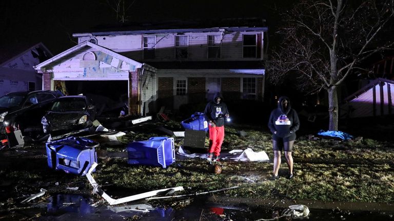 Tornádo zničil dům ve Florissantu, Missouri. Pic: Reuters