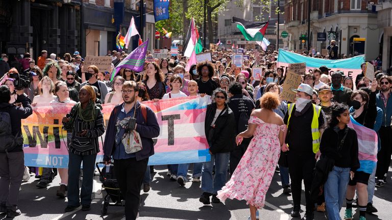 Aktivisté trans -práva v Londýně. Pic: Pa