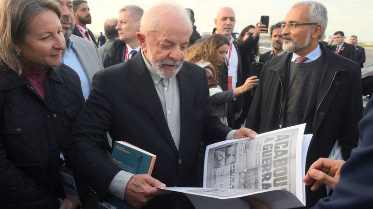 Brazilská prezidentka Lula Da Silva dorazí do Moskvy před oslavami vítězství. Pic: Reuters