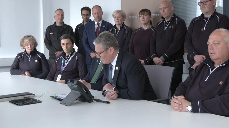 Keir Starmer na volání s Donaldem Trumpem