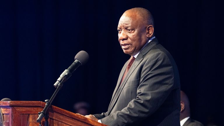 Jihoafrický prezident Cyril Ramaphosa. Soubor Pic: AP/JEROME zpoždění, soubor