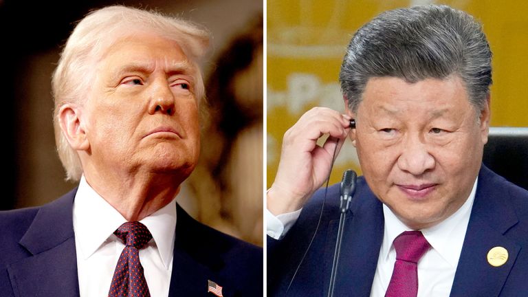 Donald Trump a Xi Jinping.  Pic: Reuters/Ap