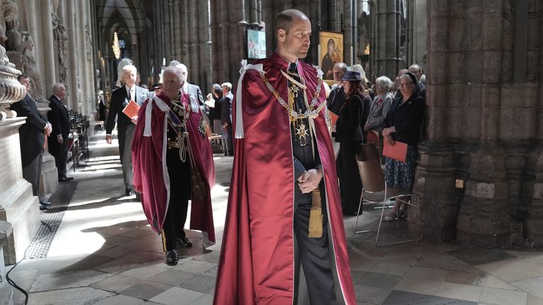 Princ Walesu a král Charles III na obřadu v opatství Westminster. Pic: Stefan Rousseau/PA Wire