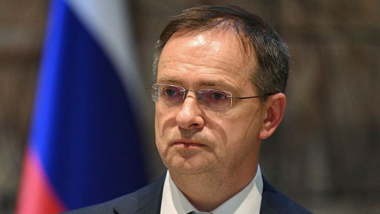 Ruský vyjednavač Vladimir Medinsky. Pic: Ap