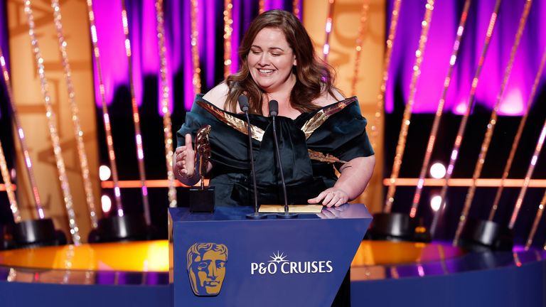 Hvězda Baby Reindeer Jessica Gunningová vyhrála svůj první BAFTA. Pic: Bafta