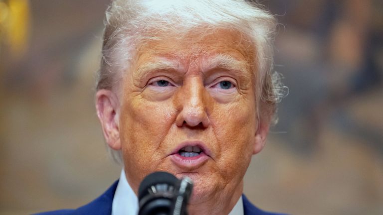 Americký prezident Donald Trump. Pic: AP/Mark Schiefelbein