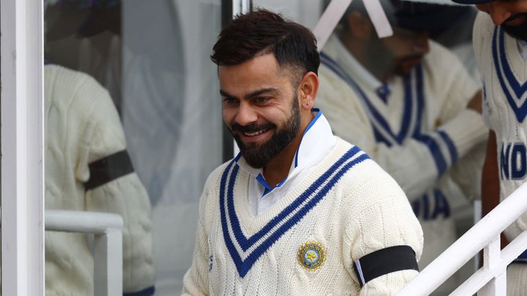 Cricket - ICC World Test Championship Final - Australia v India - The Oval, Londýn, Británie - 7. června 2023 Indie Virat Kohli před zápasovými akčními obrázky prostřednictvím agentury Reuters/Paul Childs