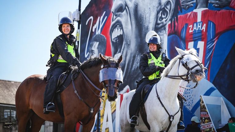 Policejní koně Yvonne a Snafles Pic: Met Police