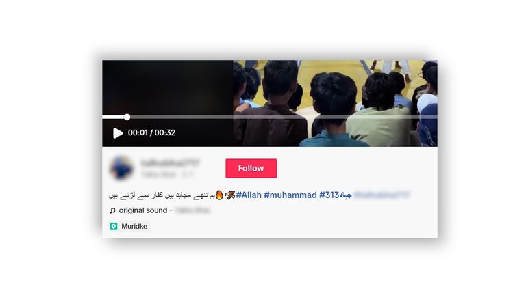 Titulek videa zní "Jsme malí vojáci a bojujeme s nevěřícími". Používá hashtag '313' a používá slovo „mujahid“, což znamená „kdo dělá džihád“.