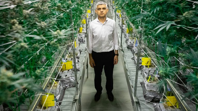 SOUBOR PŘÍKONA DOTONET 12/05/22 z LONDONU MONDORA SADIQ KHAN procházka rostlinami konopí Stefan Rousseau/PA Wire