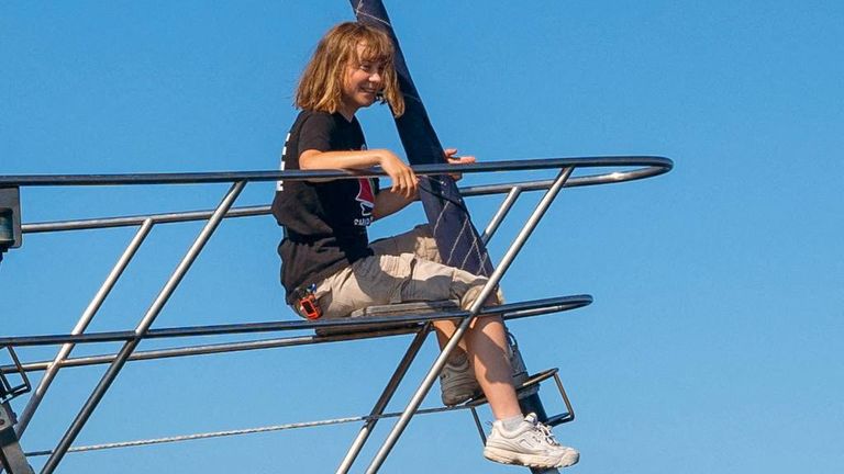 Greta Thunberg na palubě plavidla 2. června. Pic: Freedom Flotilla Coalition/Reuters