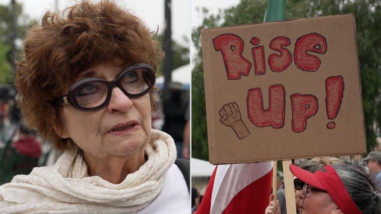 Protestující v Los Angeles reagují na imigrační nájezdy.