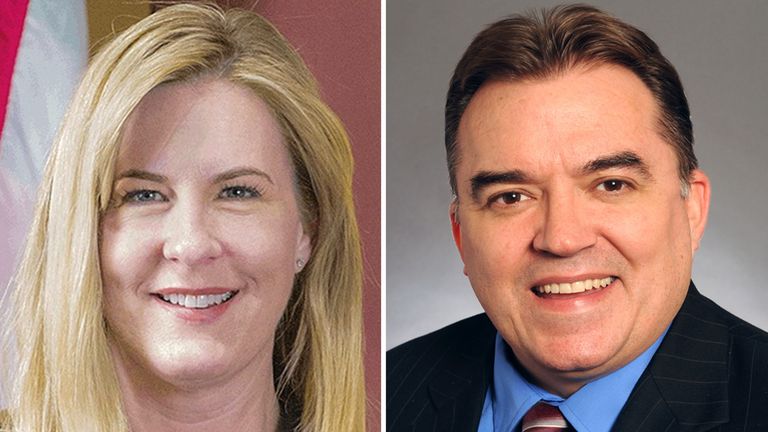 Grafika státního zástupce Minnesoty Melissa Hortman (L) a senátor John Hoffman. Pic: Facebook / Minnesota Legislature