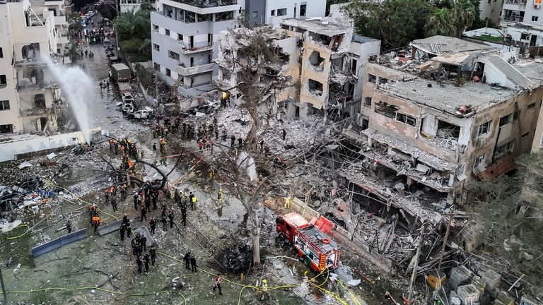 Místo íránského raketového útoku na Izrael. Pic: Reuters