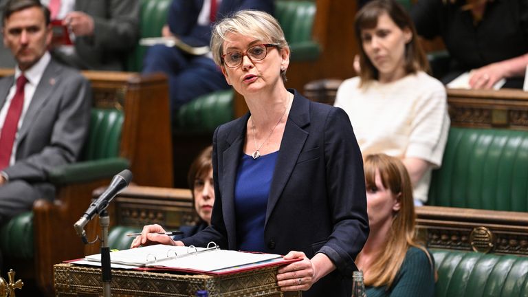 Yvette Cooper v Dolní sněmovně 16. června. Pic: Pa