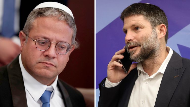 Itamar Ben Gvir a Bezalel Smotrich.  Pic: Ap