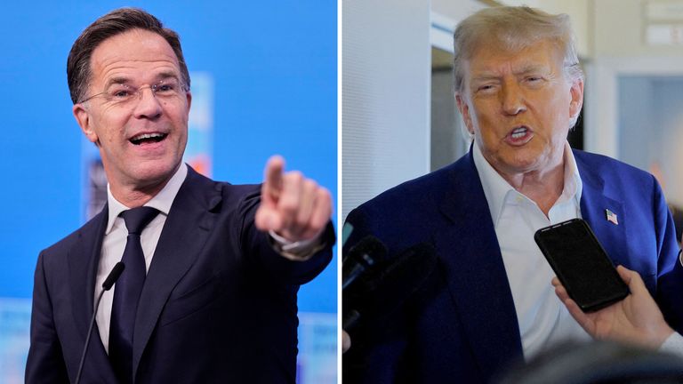 Mark Rutte a Donald Trump.  Pic: Reuters/Ap