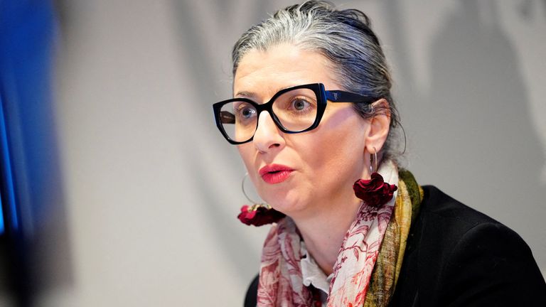 Fotografie souboru: Francesca Albanese uvádí tiskovou konferenci ve městě OSN v Kodani;. Pic: Reuters